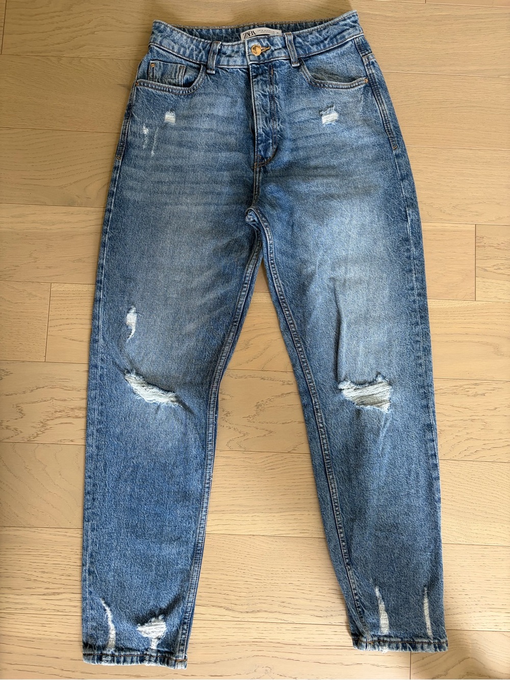 Zara Light Blue High-Waist Denim Jeans
